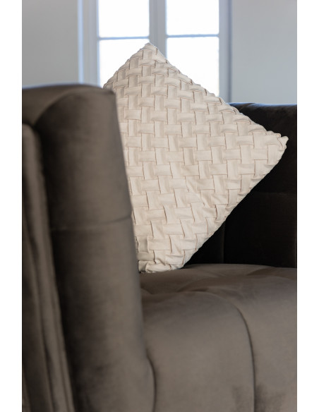 Coussin en polyester tissé beigeJ-Line