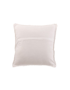 Coussin carré en dentelle de coton blancJ-Line 2
