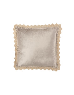 Bordure de coussin carré en viscose grisJ-Line