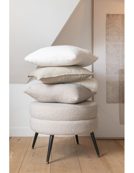 Coussin Teddy Bouclé Beige ChaudJ-Line