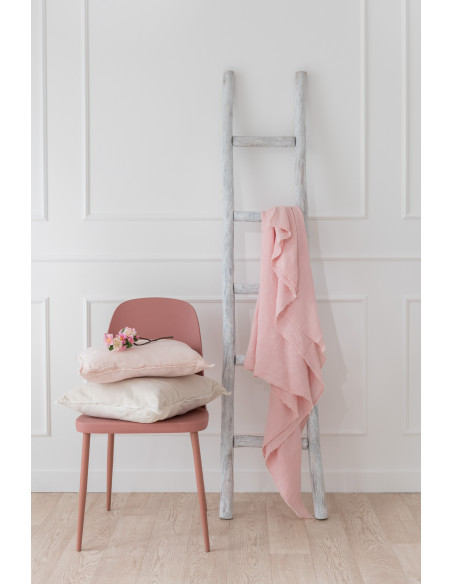 Bordure de coussin courte en coton/lin blancJ-Line