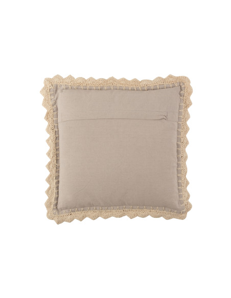 Bordure de coussin carré en viscose grisJ-Line