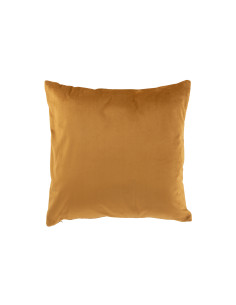Coussin en chenille à motif polyester ocre/blancJ-Line 2