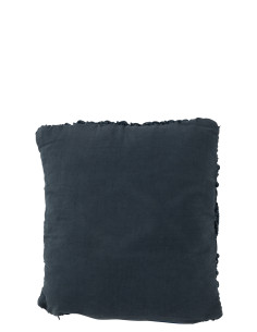 Coussin en macramé carré en coton bleuJ-Line 2