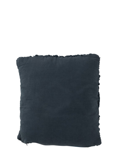 Coussin en macramé carré en coton bleuJ-Line