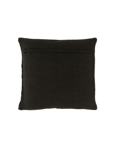 Coussin miroir rond en coton noir/argent.J-Line