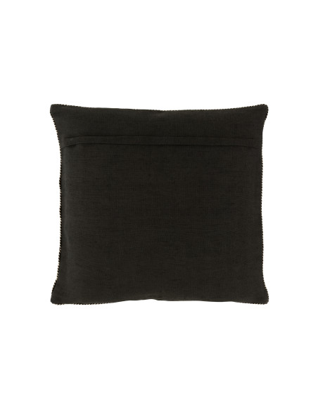 Coussin miroir rond en coton noir/argent.J-Line