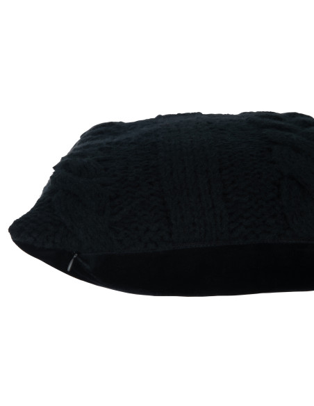 Coussin torsadé en polyester noirJ-Line Coussin torsadé en polyester noirJ-Line
