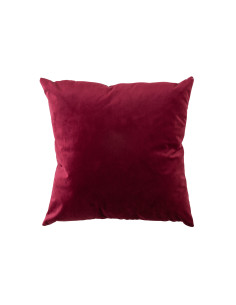 Coussin carré en velours rouge / bordeauxJ-Line