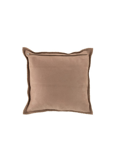 Cousin en cuir beige à couture carréeJ-Line