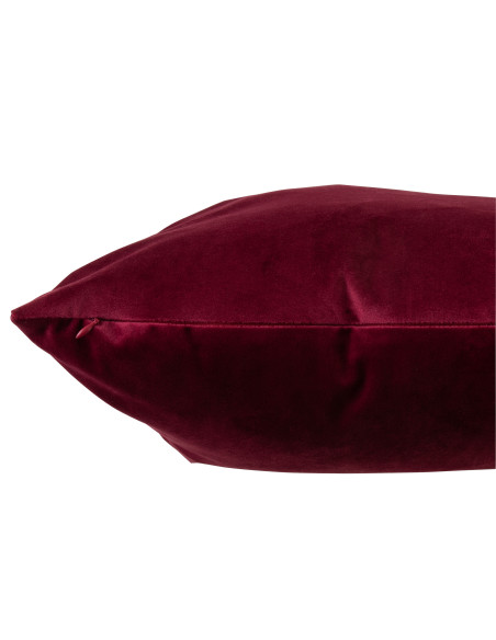 Coussin carré en velours rouge / bordeauxJ-Line