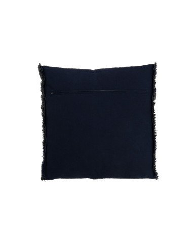 Coussin carré ethnique en coton bleuJ-Line
