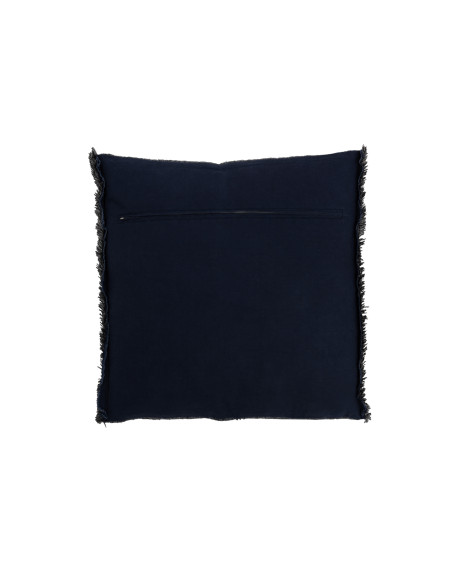 Coussin carré ethnique en coton bleuJ-Line
