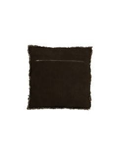 Coussin à franges carré en coton vertJ-Line 2