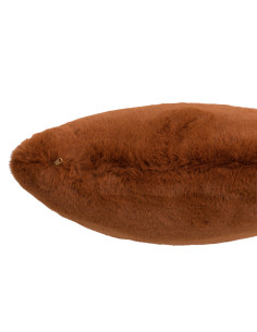 Coussin mignon en polyester marron/orangeJ-Line 2