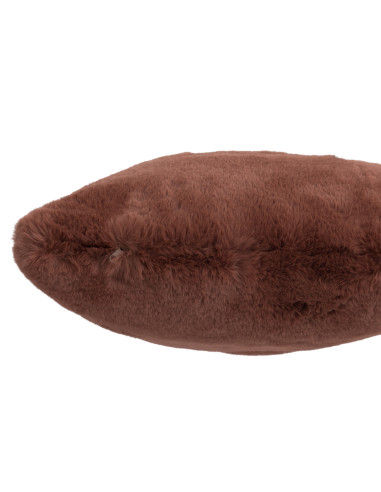 Coussin mignon en polyester brun clairJ-Line