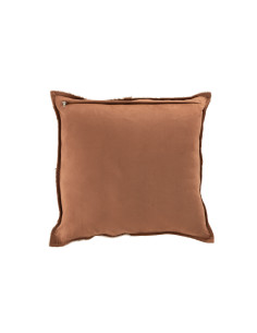 Cousu Coussin Carré en Cuir CognacJ-Line 2