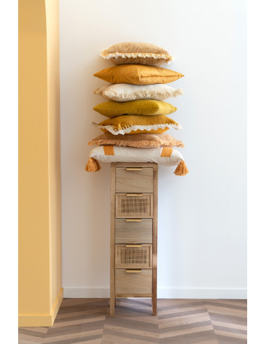 Frange de coussin en polyester ocreJ-Line