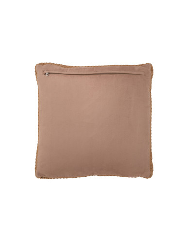 Coussin en cuir tissé camelJ-Line