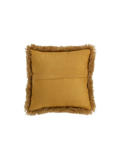 Coussin carré en peau de mouton ocreJ-Line 2