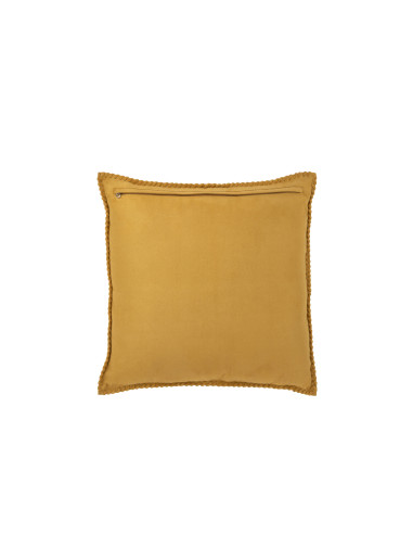 Centre de coussin en cuir moutardeJ-Line