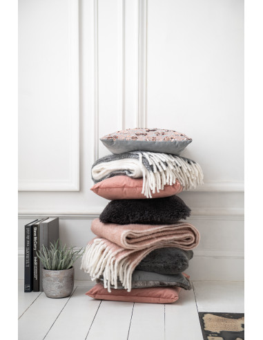 Coussin carré en polyester gris AlphaJ-Line