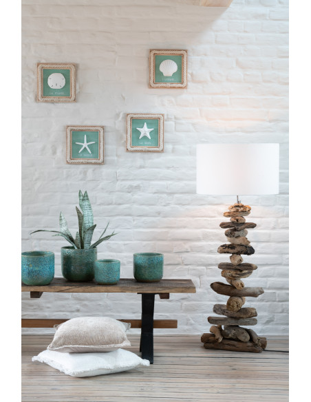 Coussin carré en coton marron FayolaJ-Line