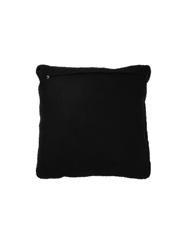 Coussin en cuir tissé noirJ-Line