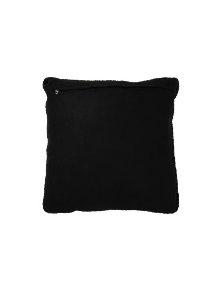 Coussin en cuir tissé noirJ-Line