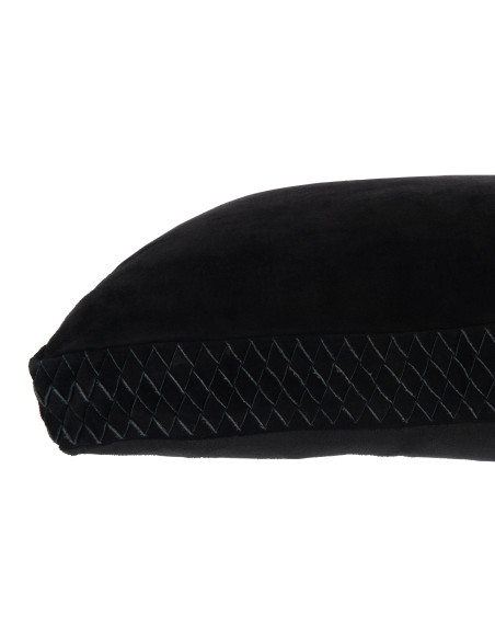 Coussin en cuir tissé noirJ-Line