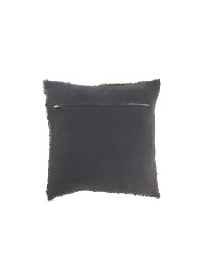 Coussin en tweed acrylique/coton bleu/blancJ-Line 2