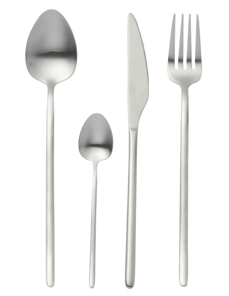Couverts de table en acier inoxydable mat argenté de 24 piècesJ-Line Couverts de table en acier inoxydable mat argenté de 24 piècesJ-Line