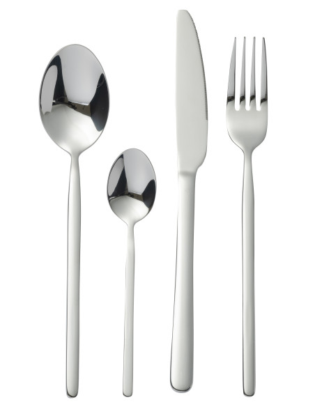 Couverts de table B 24 pièces en acier inoxydable argent brillantJ-Line Couverts de table B 24 pièces en acier inoxydable argent brillantJ-Line