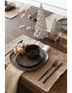 Couverts de table en acier inoxydable mat noir, 24 piècesJ-Line 2