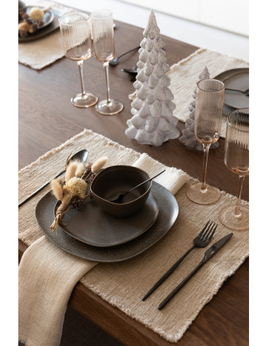 Couverts de table en acier inoxydable mat noir, 24 piècesJ-Line