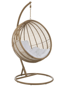 J-LineChaise suspendue ronde en acier naturel