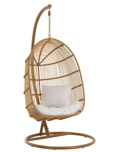 J-LineChaise suspendue ovale en acier naturel