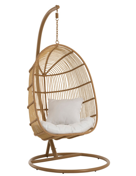 J-LineChaise suspendue ovale en acier naturel