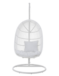 J-LineChaise suspendue ovale en acier blanc 2