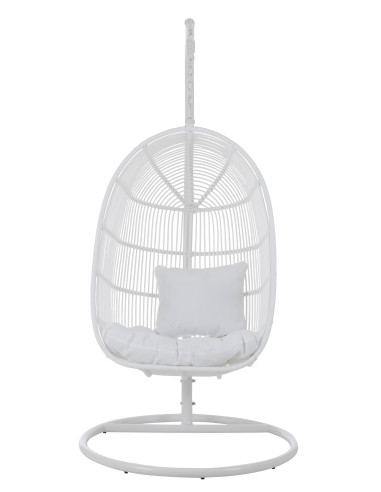 J-LineChaise suspendue ovale en acier blanc