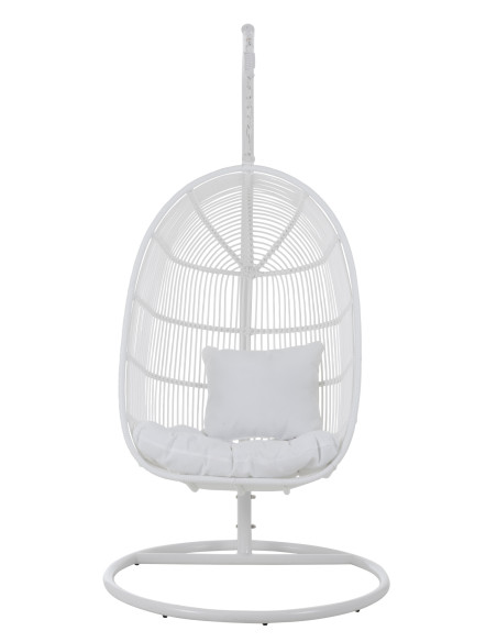 J-LineChaise suspendue ovale en acier blanc