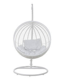 J-LineChaise suspendue ronde en acier blanc 2