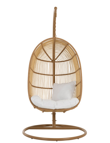 J-LineChaise suspendue ovale en acier naturel