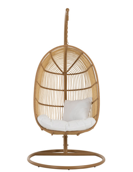 J-LineChaise suspendue ovale en acier naturel