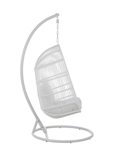 J-LineChaise suspendue ovale en acier blanc