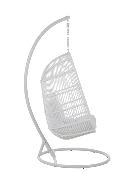 J-LineChaise suspendue ovale en acier blanc