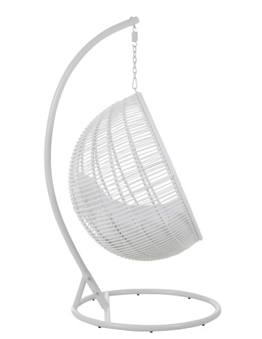 J-LineChaise suspendue ronde en acier blanc