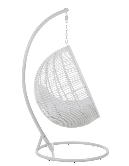 J-LineChaise suspendue ronde en acier blanc