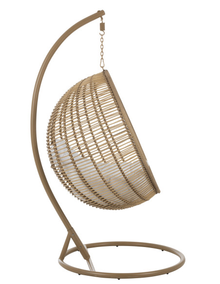 J-LineChaise suspendue ronde en acier naturel