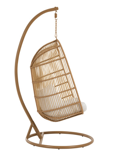 J-LineChaise suspendue ovale en acier naturel